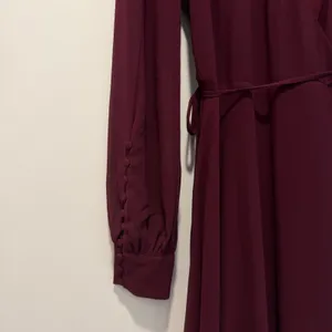 Lulus My Whole Heart Long Sleeve Wrap Dress Women's Small Burgundy Maxi thumbnail 4