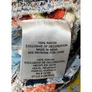 Patrons of Peace Floral Ruffled Embroidered V Neck Sleeveless Peplum Tank Top S thumbnail 4