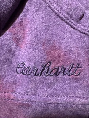 Carhartt XL Purple Tie-Dye Half-Zip Hoodie - Cozy Vibes Only thumbnail 2