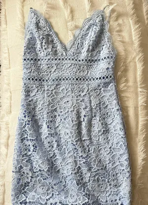 Forever 21 Light Blue Lace Dress thumbnail 1
