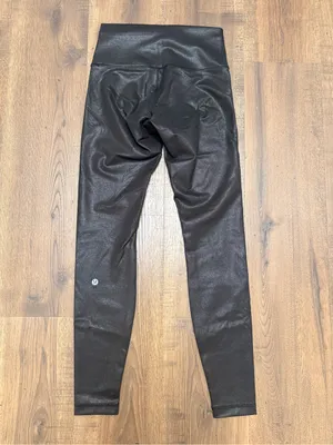 Lululemon Wunder Under Shiny 28” Leggings Black size‎ 6 thumbnail 2