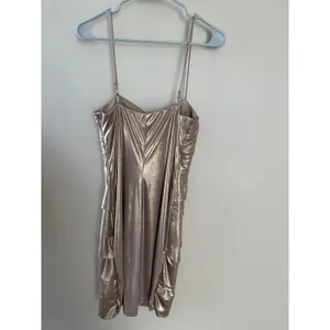 Bisou Bisou Gold Metallic Strappy Tier Bodycon Cocktail Dress thumbnail 4