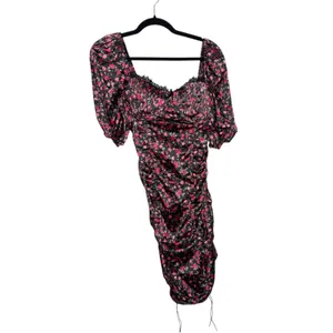 For Love and Lemons Melrose Pink Floral Ruched Mini Cocktail Dress Size XL thumbnail 4