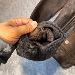 Cache Brown Faux Fur Trim Moto Jacket Size S Wool Blend Rib Knit Snakeskin Textu thumbnail 6