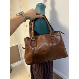 Patricia Nash Heritage‎ Angela Double-Compartment Leather Satchel Handbag thumbnail 6