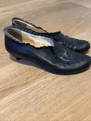 Giraudon New York Black Leather Ruffle Slip-On Shoes EU 39.5 Portugal thumbnail 8