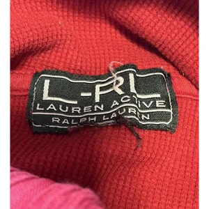 Lauren Ralph Lauren Active Sweater Women Size Measured Red Embroidred‎ 1/4 Zip thumbnail 3
