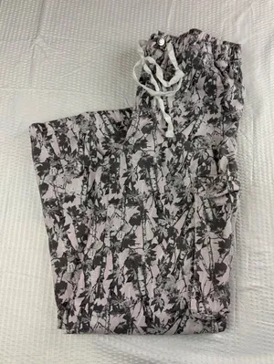 No Comment Pink Grey Woodland Leaf Print Cargo Pants Womens Large RW437147 thumbnail 1