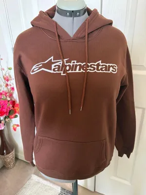 Alpinestars pullover hoodie in a brown color. thumbnail 1