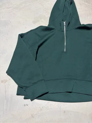 YPB your personal best Dark Green Half-Zip Hoodie large Abercrombie thumbnail 2