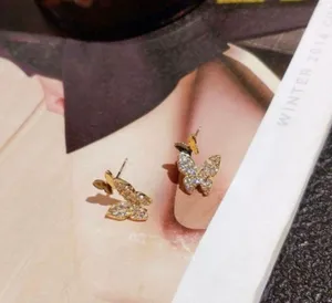 Mini Gold Butterfly Stud Earrings for Women thumbnail 5