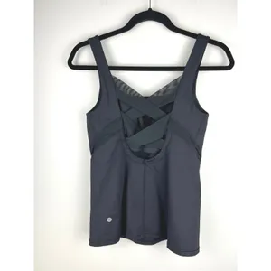 Lululemon Athletica Black Crisscross Back Tank Top Size 6 thumbnail 2