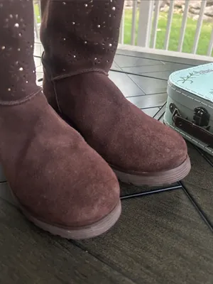 Skechers keepsake eyelet cut brown suede chelsea boots size 8 ladies boho chic thumbnail 4