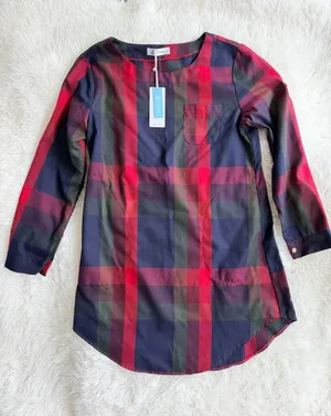 Cupshe Women's Long Sleeve Plaid Tunic Shift Dress with Front Pockets thumbnail 1