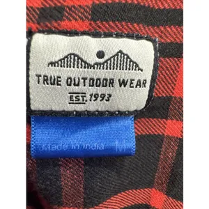 KAVU Women’s M Red Black Plaid Flannel Shirt Corduroy Elbow Patches Outdoor thumbnail 10