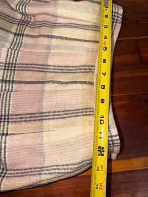 vintage midi skirt plaid 100% wool modest 70s skirt pastels neutrals thumbnail 5