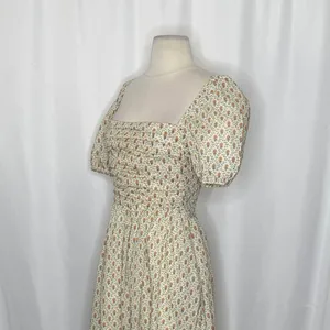 O.P.T.‎ One Pretty Time River Smocked Floral Midi Dress Puff Sleeves X-Small thumbnail 5