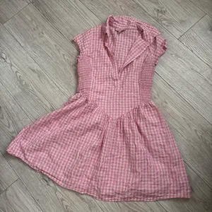 Gingham white and pink dress #cottagecore Size M thumbnail 1