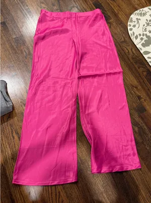 Anthropologie Pink Silk Tilda Pants thumbnail 4