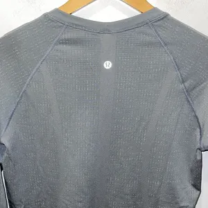 Lululemon Women Crew Neck Raglan Sleeve Swiftly‎ Tech Athletic Top Gray thumbnail 6