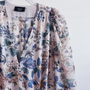 VICI Floral Mock Wrap Mini Long Sleeve Elegant Dress thumbnail 4
