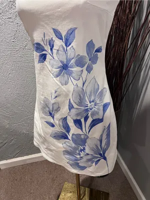 🌸Trixxi Blue And White Floral Strapless Mini Dress Size Medium🌸 thumbnail 3