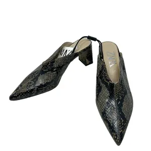Zara Snakeskin Animal Print‎ High Heeled Mules Size 36 / US 5.5 thumbnail 4
