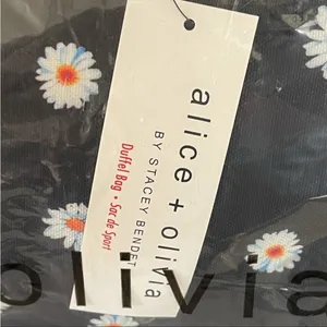 Alice +Olivia travel bag black & floral duffle new thumbnail 2