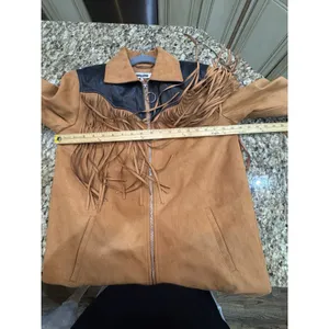 WeWoreWhat Fringe Jacket Acorn Size XS Western Cowgirl Oversized thumbnail 9