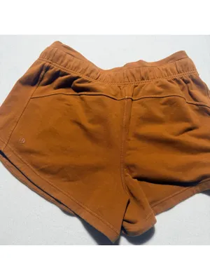 Lululemon Rust Orange Cotton Blend Athletic Shorts Size 8 thumbnail 3