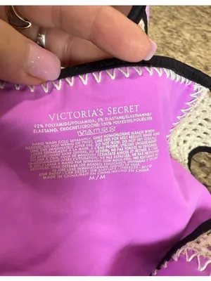 Victoria's Secret Purple Bikini Set with Black & Coral Accents thumbnail 8