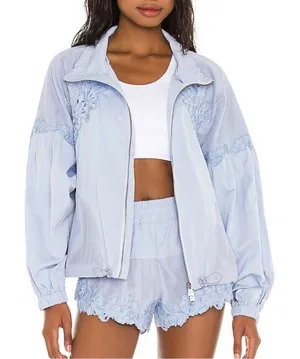 Free People Movement Thanks a Bunch Jacket in Periwinkle Dreams Sz. L thumbnail 1