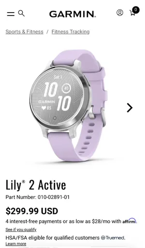 Garmin Lily 2 Active Smartwatch Silver thumbnail 6