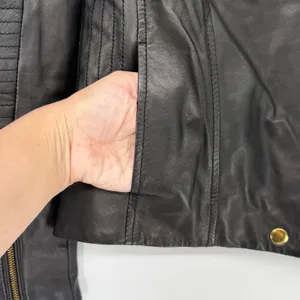 Beach Riot Leather Moto Jacket Adios Bitchachos XS Dolls Kill Gold‎ Zip thumbnail 4