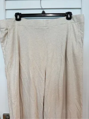 Aerie Wide Leg Lounge Pants Sz XXL Pull On Straight Cream Relaxed thumbnail 2