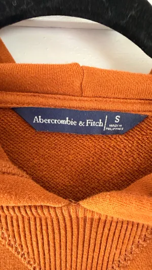 Abercrombie & Fitch Orange Cropped Hoodie Small Varsity Sweatshirt thumbnail 3