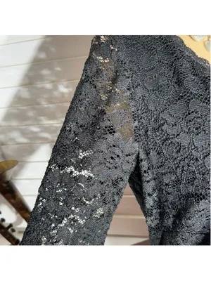 Black sheer lace dress 3/4 sleeves cocktail wedding guest homecoming whimsigoth thumbnail 5
