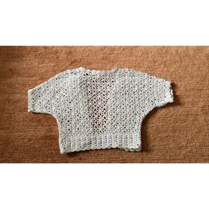 Justice White Crochet Knit Cardigan Girls Size 12/14 adult XS Floral Detail thumbnail 7