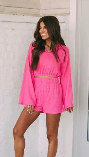 These Three Boutique Pink Short Set thumbnail 3