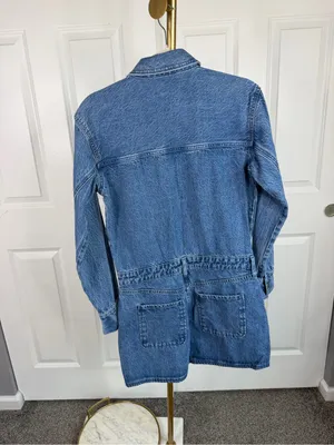 Abercrombie & Fitch XS Denim Mini Shirt Dress Cotton Lyocell Button Front thumbnail 11