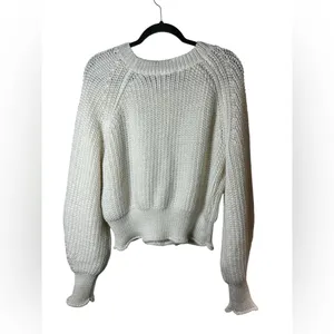 Free Assembly Chunky Knit Crewneck Sweater Women XL‎ Ivory Cream NWT thumbnail 3
