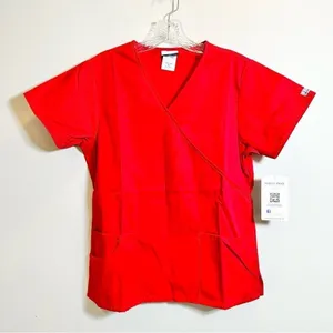 Fundamentals By White Swan Scrub‎ Top Women's Small Red New With Tags thumbnail 1