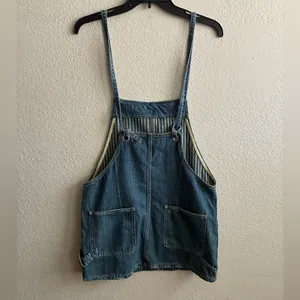 We The Free Sunset Love Denim Jumper Skirt Overalls XS thumbnail 7