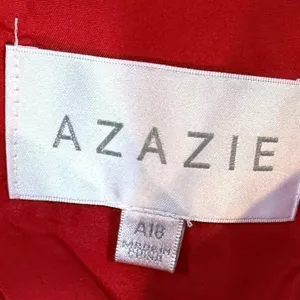 Azazie Red Chiffon Ruched V-Neck Formal Bridesmaid‎ Gown Plus A18 thumbnail 5