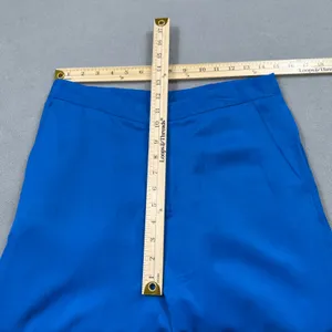 Zara Dress Pants Linen Viscose Blend Womens 30x30 Blue Business Casual Trousers thumbnail 4