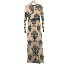 The Clothing Company Green Floral Embroidered Mesh Maxi Dress Nude Small thumbnail 4