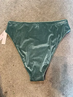 Victoria’s Secret Green Velvet‎ High Waisted Swim Bottoms Size XL thumbnail 5