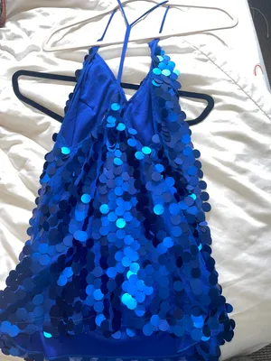 Blue Sequin Mini Dress thumbnail 3