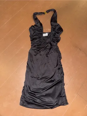 Oh Polly Black Deep V Ruched Bodycon Mini Dress thumbnail 5