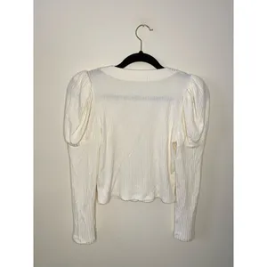 Reformation Einkorn Ribbed Puff Long Sleeve Top thumbnail 6